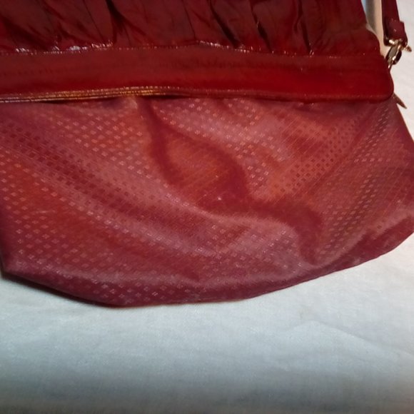 Burgundy wine eel skin purse bag - Picture 8 of 8